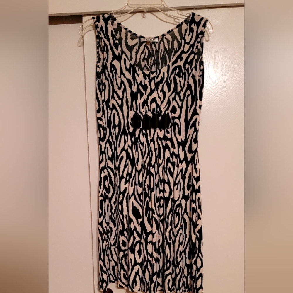 Chic Black and White Patterned Dress
